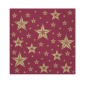 Paper napkins Beautiful Stars, dark red, 33 x 33 cm, 20 pcs