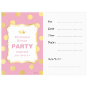 Invitations with envelope "Gold dots", pink, 6 pcs