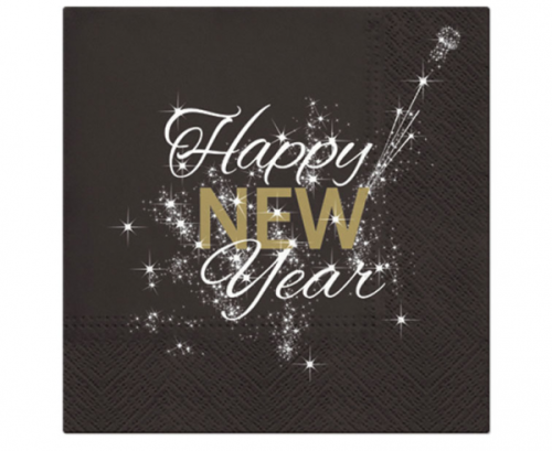 Paper napkins English New Year, 33 x 33 cm, 20 pcs Paper napkins English New Year, 33 x 33 cm, 20 pcs