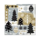 Paper napkins Christmas Design, gold, 33 x 33 cm, 20 pcs