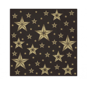 Paper napkins Beautiful Stars, black, 33 x 33 cm, 20 pcs