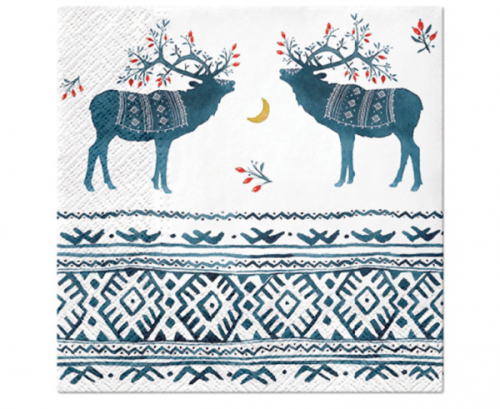 Paper napkins Ethno Deer, 33 x 33 cm, 20 pcs