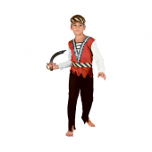 Brave Pirate role-play set (headpiece, shirt, belt, pants), size 120/130 cm
