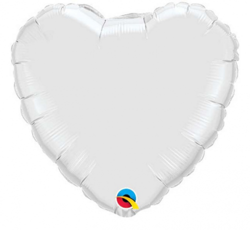 Balloon folic 18 inches QL, Heart white