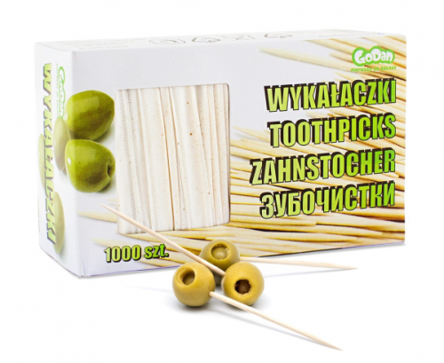Toothpicks packed in paper, 25g thickness, without overprint / 1000 pieces
