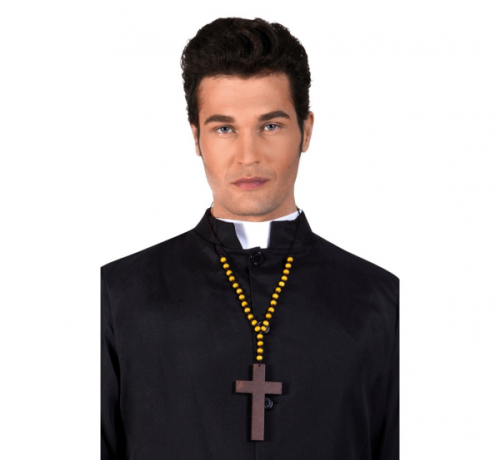 Wooden cross necklace for a priest