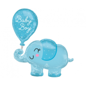 Воздушный шар из фольги с изображением слона SuperShape Baby Boy P60 в упаковке, 73 x 78 см