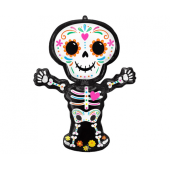 SuperShape Holographic Day Of The Dead Skeleton Foil Balloon P35 Packaged 66 cm x 86 cm