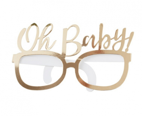 Paper glasses Oh baby! Party, gold Paper glasses Oh baby! Party, gold