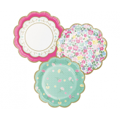 Paper plates Floral Tea Party, 18 cm, 8 pcs