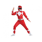 Red Ranger Classic Muscle role-play costume - Power Rangers (licensed), size M (7-8 yrs)