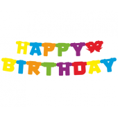 Бумажная гирлянда Happy Birthday, разноцветная, 160 см