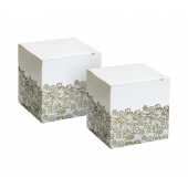 Cake paper boxes W&C, gold printing, 5x5x5 cm, 6 pcs