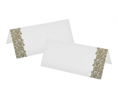 Paper name cards W&C, gold printing, 9x10cm, 6 pcs