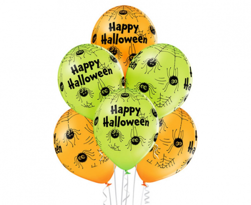 D11 balloons Halloween Spiders 1C5S, 6 pcs