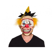 Maska lateksowa Freaky Clown, z włosami i kapeluszem