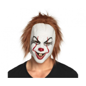 Maska lateksowa Killer Clown, z włosami