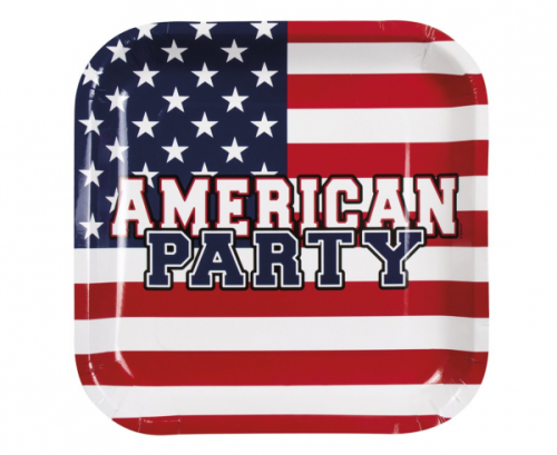 Paper plates American Party, 25 x 25 cm, 6 pcs.