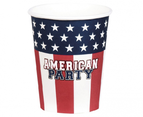 Paper cups American Party, 25 cl, 6 pcs. Paper cups American Party, 25 cl, 6 pcs.