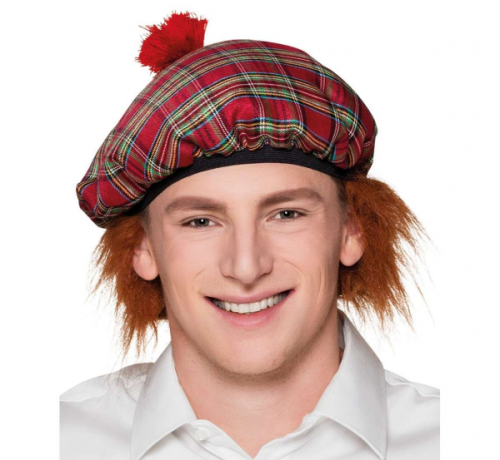 Red Scottish hat with ginger hair