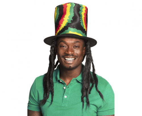 Rasta top hat with dreadlocks