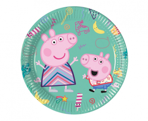 Paper plates Peppa Pig, next generation, 20 cm, 8 pcs (plastic-free)