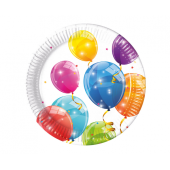 Paper plates Sparkling Balloons, next generatioin, 20 cm, 8 pcs (plastic-free)