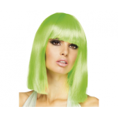 Dance Wig, neon green, long bob