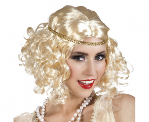 Wig with headband Flapper Retro, blond
