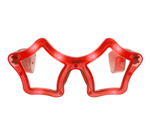 Light Up Glasses Stars, red