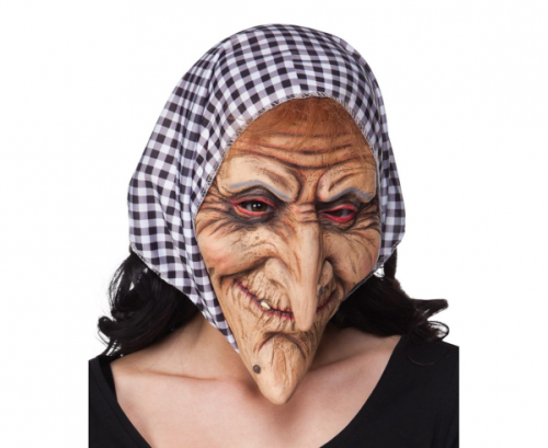Latex mask Witch, with hood Latex mask Witch, with hood