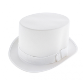 Top hat, white, plain, one size
