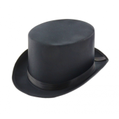 Top hat, black, smooth, one size