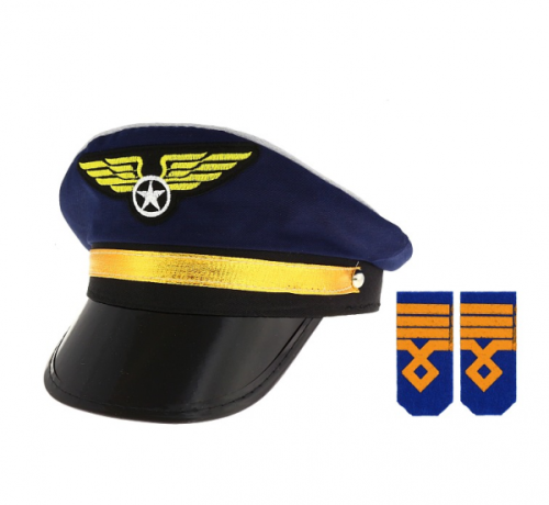 Pilot hat with epaulettes, size L
