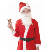 Santa costume (coat, hat, beard, belt), size: 120/130