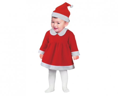 Small girl Santa outfit (hat, dress), 6-12 months