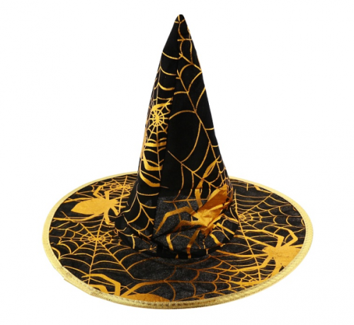 Witchs hat with a golden spiderweb, one size