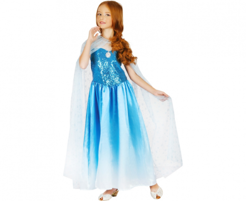 Costume for children  blue beauty  (dress, cape), size 130/140
