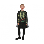 Costume for children Skeleton (glow in the dark shirt), size 120/130