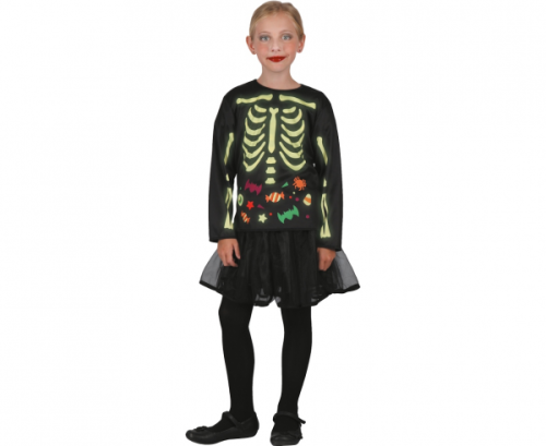 Costume for children Skeleton (glow in the dark shirt), size 120/130