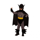 Black Warrior role-play set (overalls, cape with hood, mask, belt), size 130/140