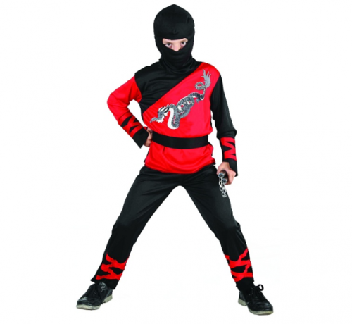 Dragon Ninja role-play set (shirt, pants, hood, wristbands, belt), size 120/130