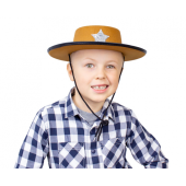 Cowboy hat with star, brown, size S