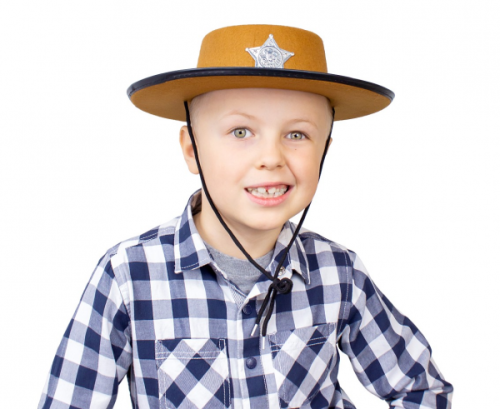 Cowboy hat with star, brown, size S Cowboy hat with star, brown, size S