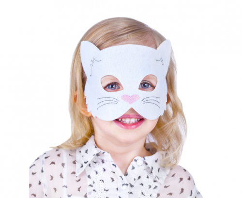 Felt mask White Cat