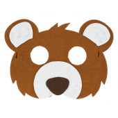 Felt mask Brown Bear, size 18 x 12.5 cm