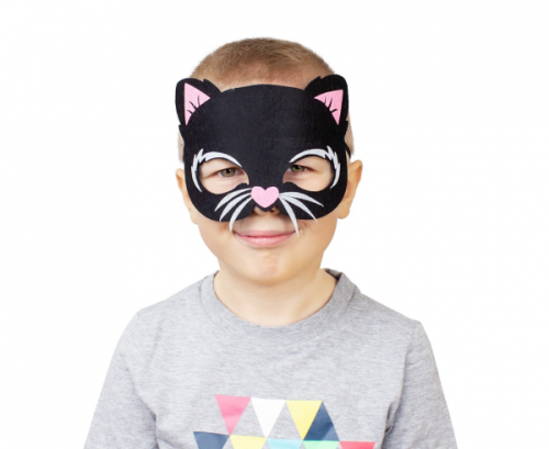 Felt mask Cat, size 18.5 x 14 cm