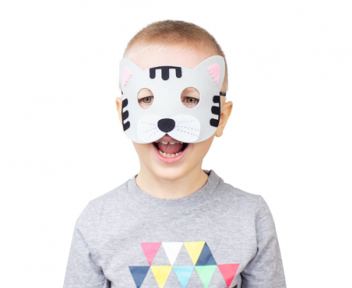 Felt mask Grey Cat