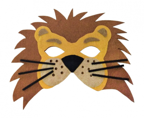 Felt mask Lion, size 19 x 17 cm