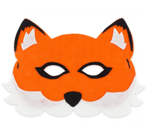Felt mask Fox, size 18 x 12 cm